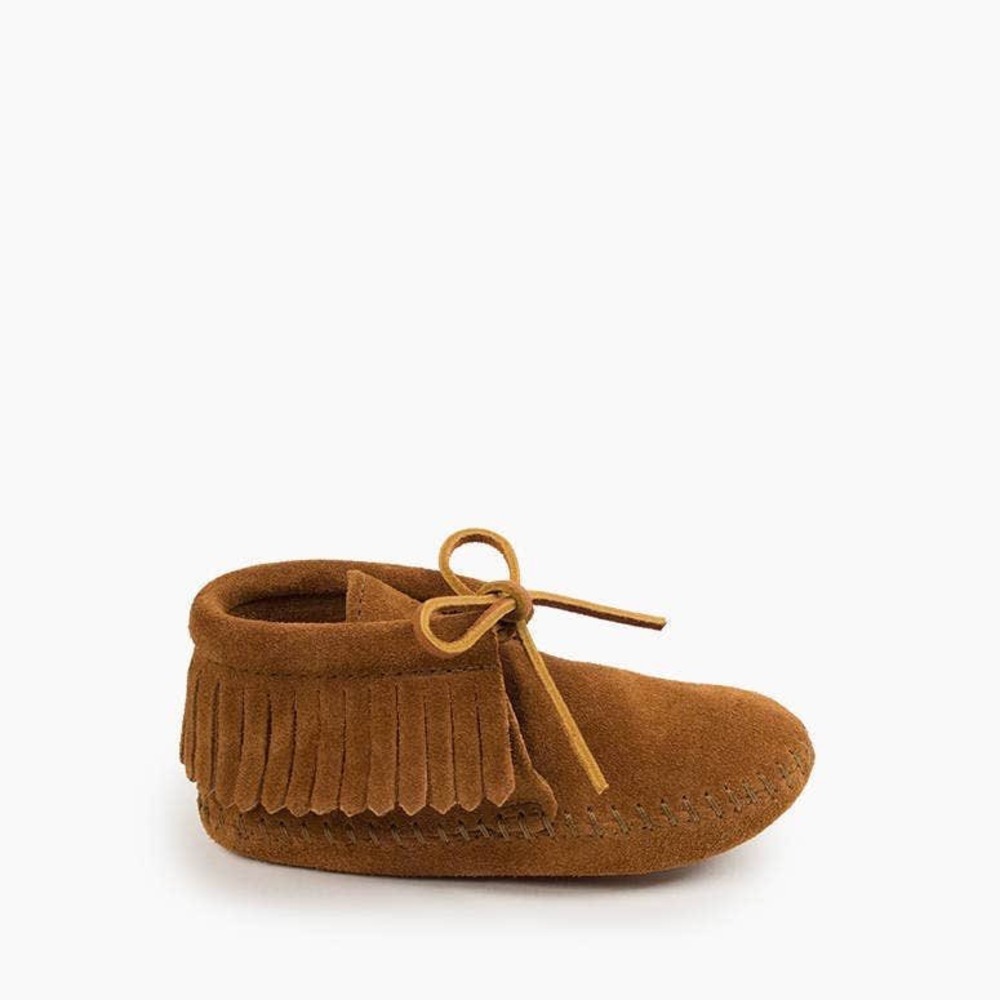 Kids Minnetonka Genuine Leather Fringe Booties‎ Size 8